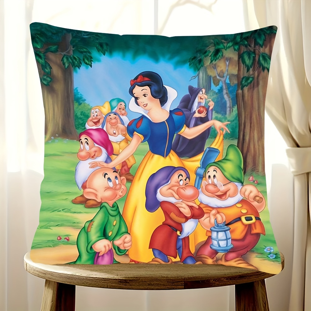 

Snow White & Plush Pillowcase - Double-sided, Soft Polyester, 18x18 Inches - Sofa, Bedroom, And Outdoor Decor