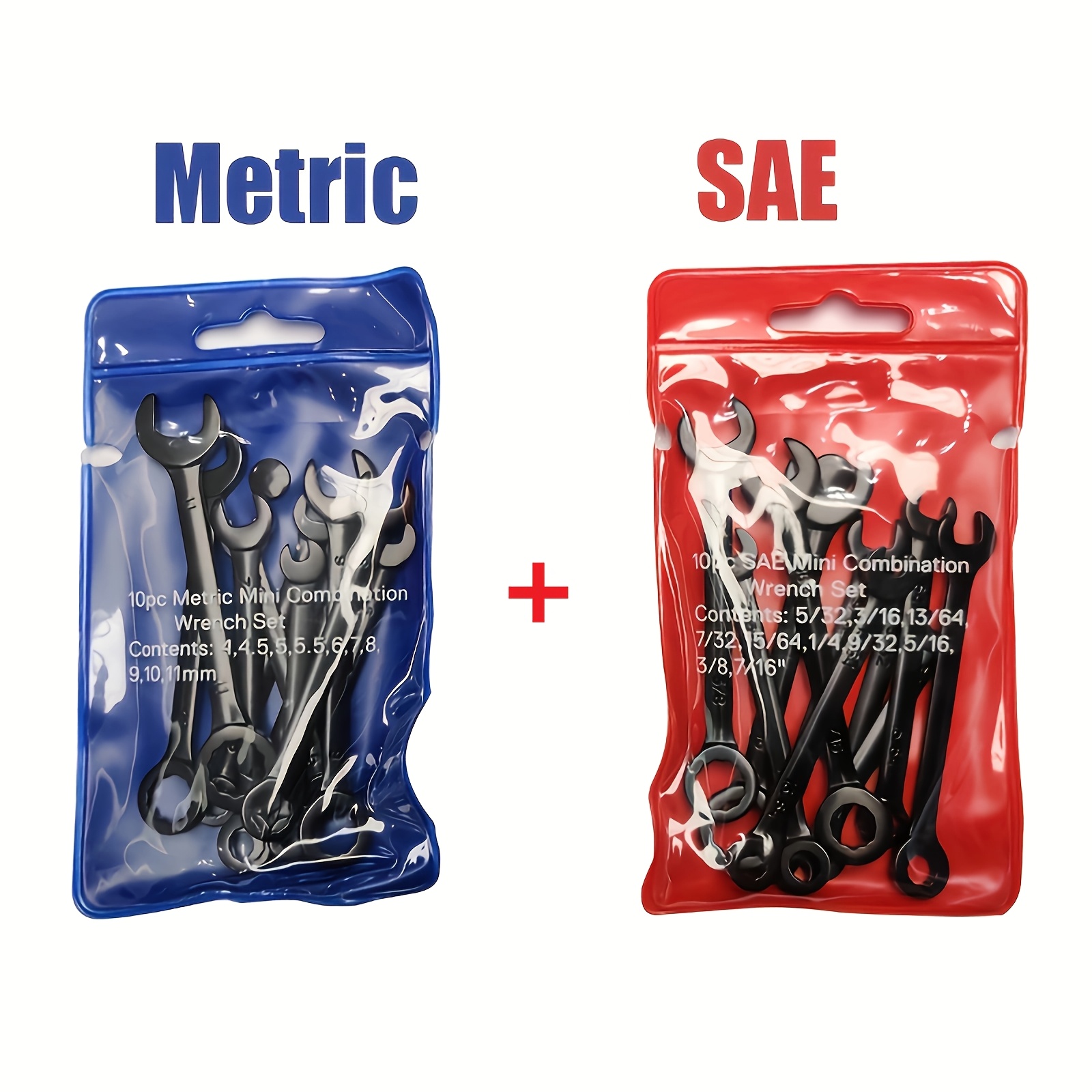 TEMU Set di 20 mini chiavi, piccole chiavi e a bussola, misure metriche e , da 4-11 mm e da 5/32-7/16 pollici, adatte per riparazioni domestiche,