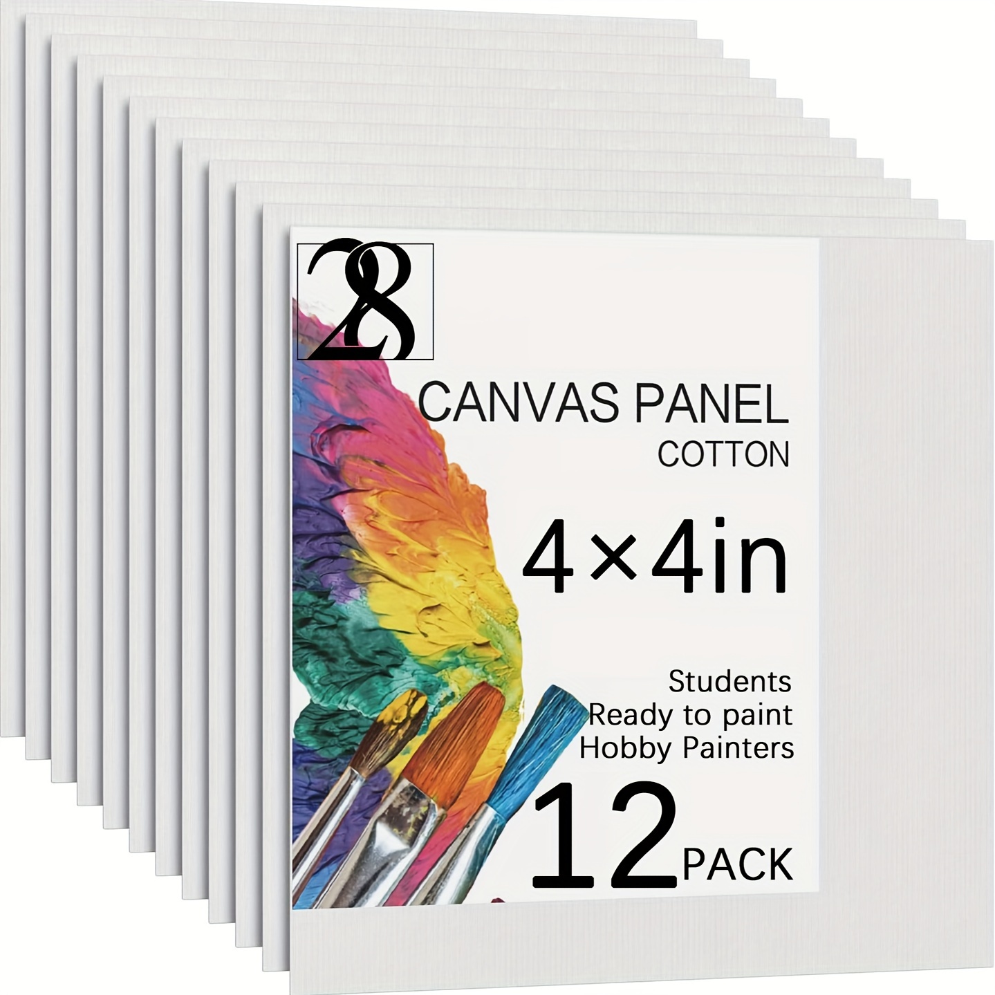 

Canvases For Painting, 4x4 Inch Of 12, Professional White Blank Flat Canvas Panels- Artist Canvas Boards For Acrylics Painting, Oil Watercolor