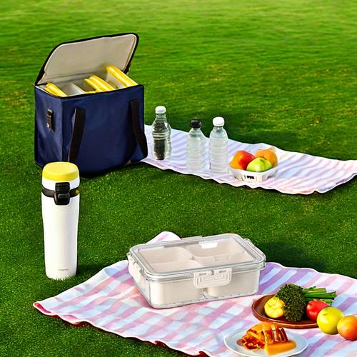 1pc Divided Tray With Lid And Handle, Snack Box Container, Snack Tray With Lid, Candy Storage Box, Suitable For Parties, Entertainment, And Picnics (4/8 Compartments) Plastic Tray