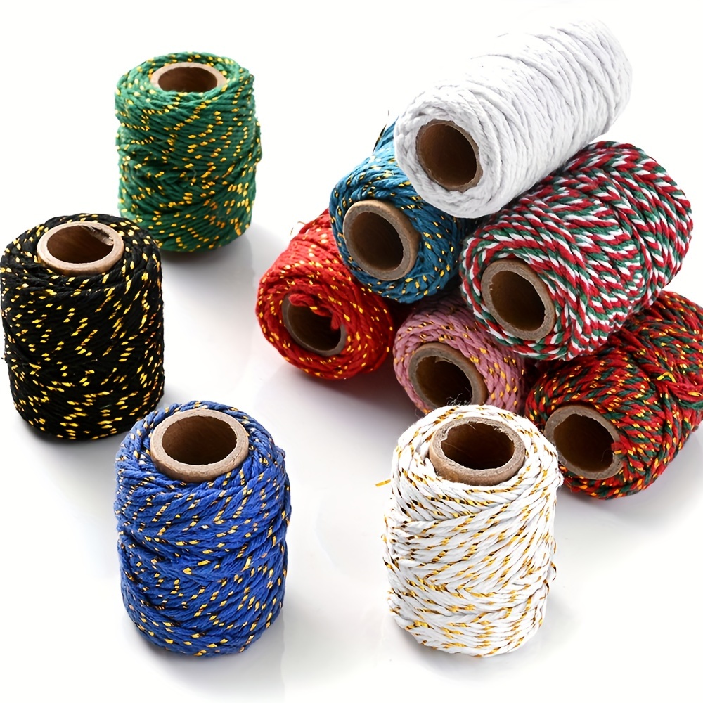 

Iyoe 20m Roll Of 2mm Cotton Rope - Vintage Braided Double-strand For Diy Christmas Decorations, Handmade Crafts & Gift Wrapping