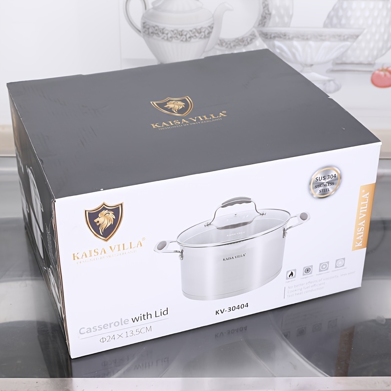   villa 304 stainless steel soup pot thickened non stick pot double ear stew   pot dessert pot sauce pot home use gift box details 9