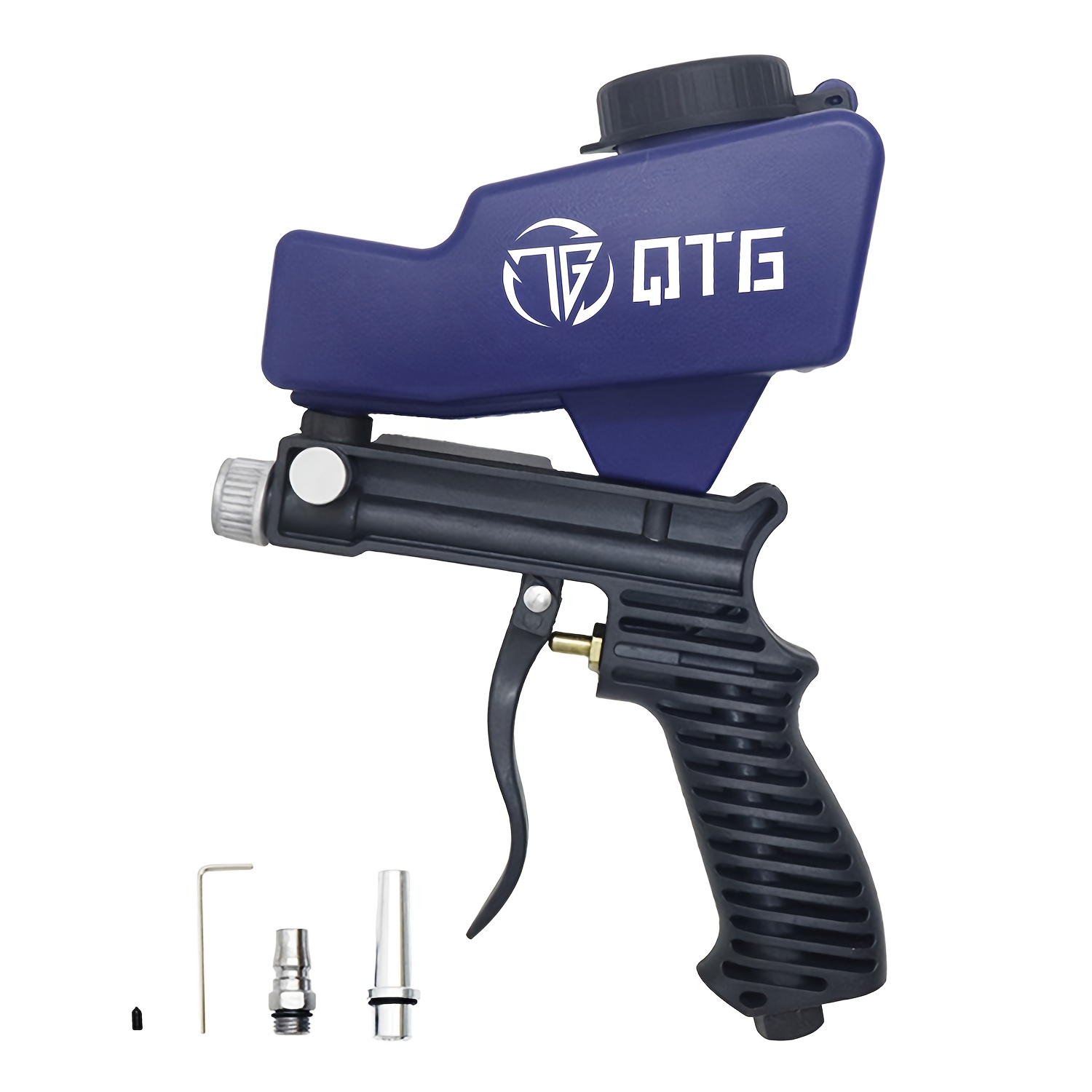 TEMU 1pc Qtg Enhanced Version Portable Anti-slip Handheld Sandblaster, 70-150 Psi Adjustable Gun, Pneumatic Sand Blaster Gun, Suitable For Rust