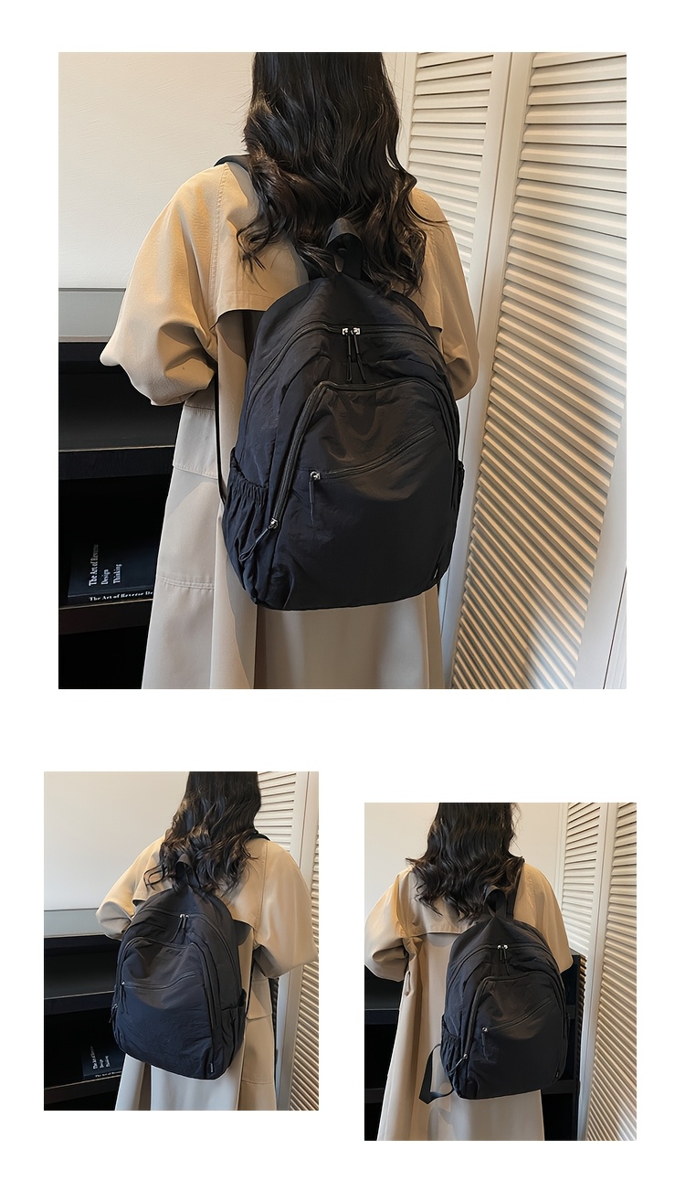 Leichter Damen Rucksack Aus Nylon Mit Laptopfach Für Die Reise_voghion.com