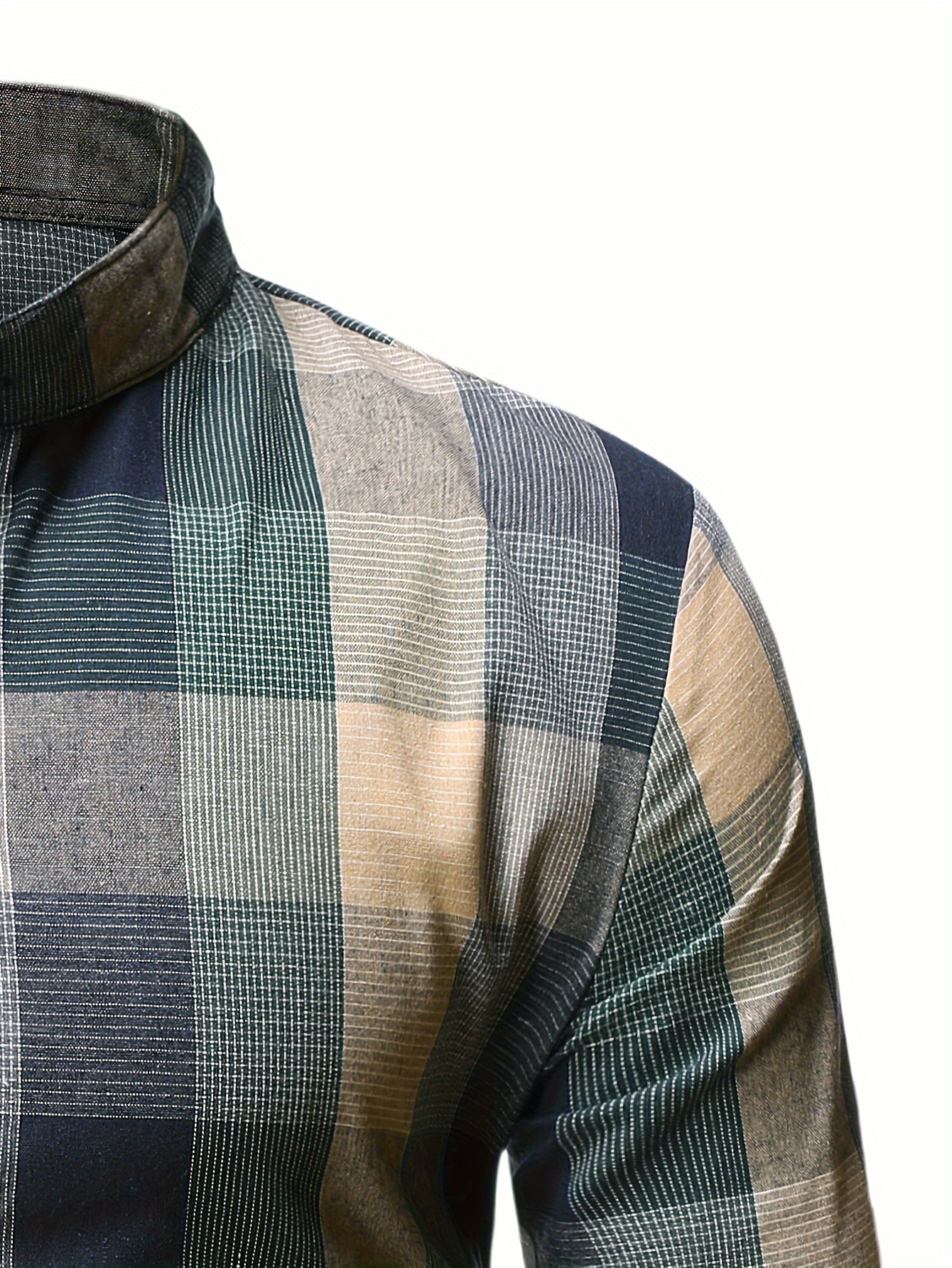 Camisa de Hombre Clásica a Cuadros de Manga Larga con Botones, Diseñada para Ropa de Exterior de Primavera y Otoño, Camisa Casual de Hombre a Cuadros de Manga Larga, Camisa Casual de Hombre a Cuadros de Manga Larga, Elegante y Sencilla, a la Moda y Versátil, Adecuada para Citas, Ocasiones Sociales y