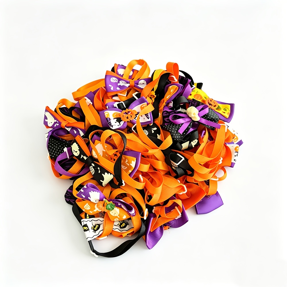 TEMU 10pcs For Halloween Collar Dog Bow Additions For Dogs Bow Ties Attachment With Collar Dog Collar For Halloween Dogs Collar Additions