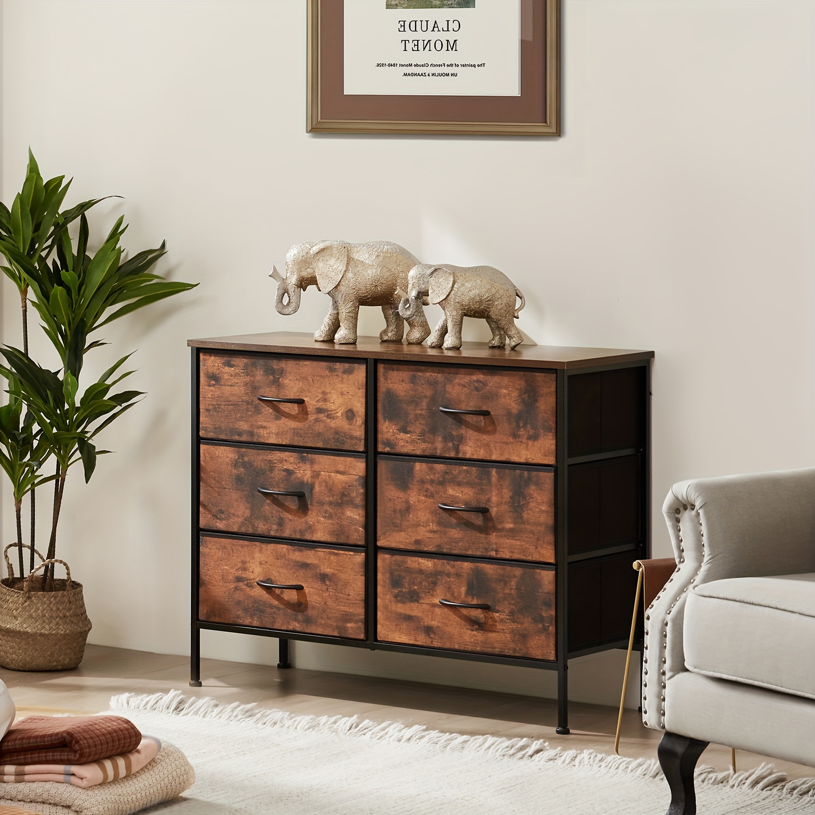 cloth drawer dresser Sweetcrispy Dresser for Bedroom with 8 Fabric Drawers Organizer main image 1