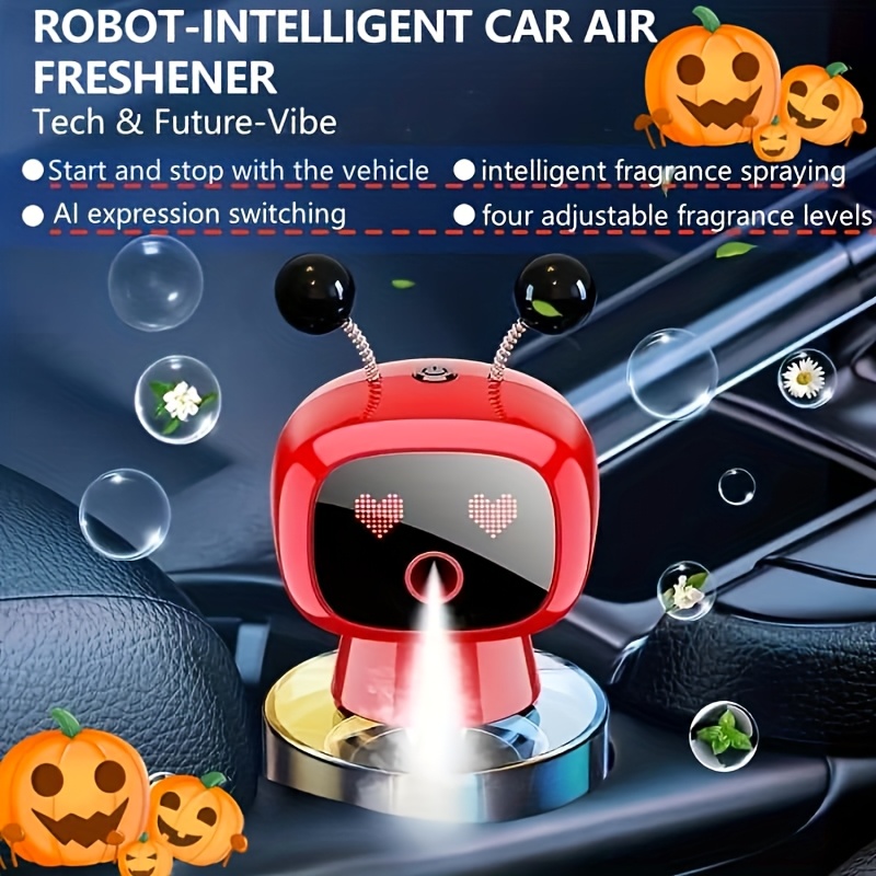 robot smart car air freshener usb charging design automatic fragrance spraying when the car   and stops ai     in   levels of fragrance concentration   adjusted at will ideal car decoration   Product details 0