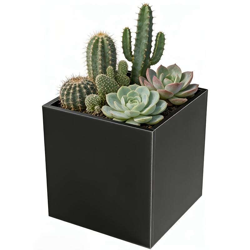 large heavy duty tall metal planters with removable dividers outdoor   contemporary rectangular plant box suitable for porch heavy duty tall planter for shrubs large plants black   sizes