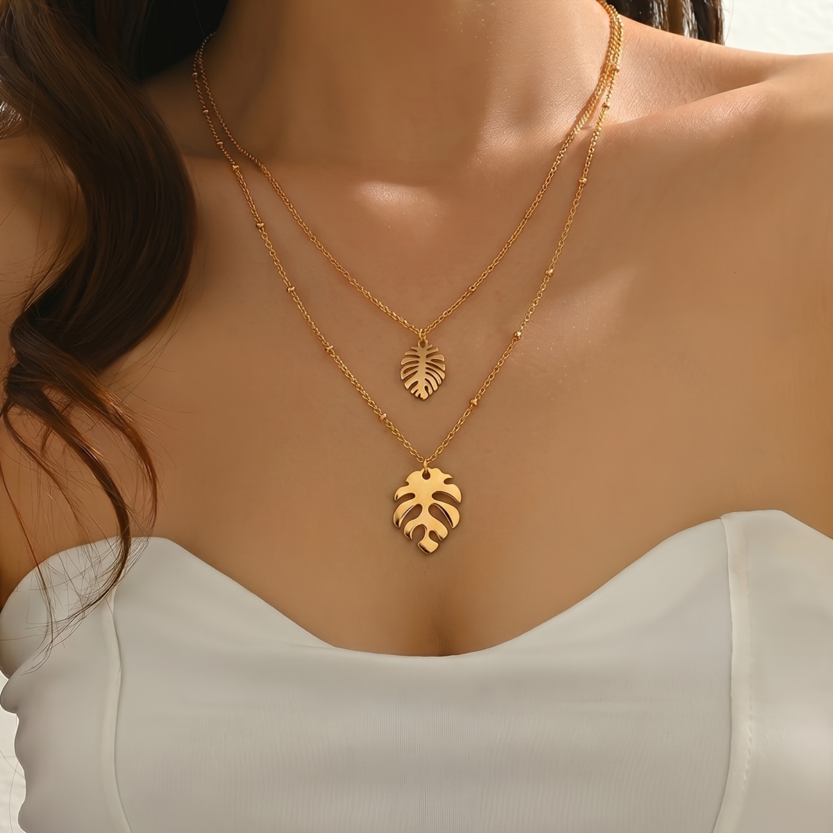 TEMU 1pc Collier avec Pendentif Élégant Style Métallique Double Couche Chevrons Tortue - Bijou Minimaliste d'Inspiration Naturelle, Idéal pour Tenue