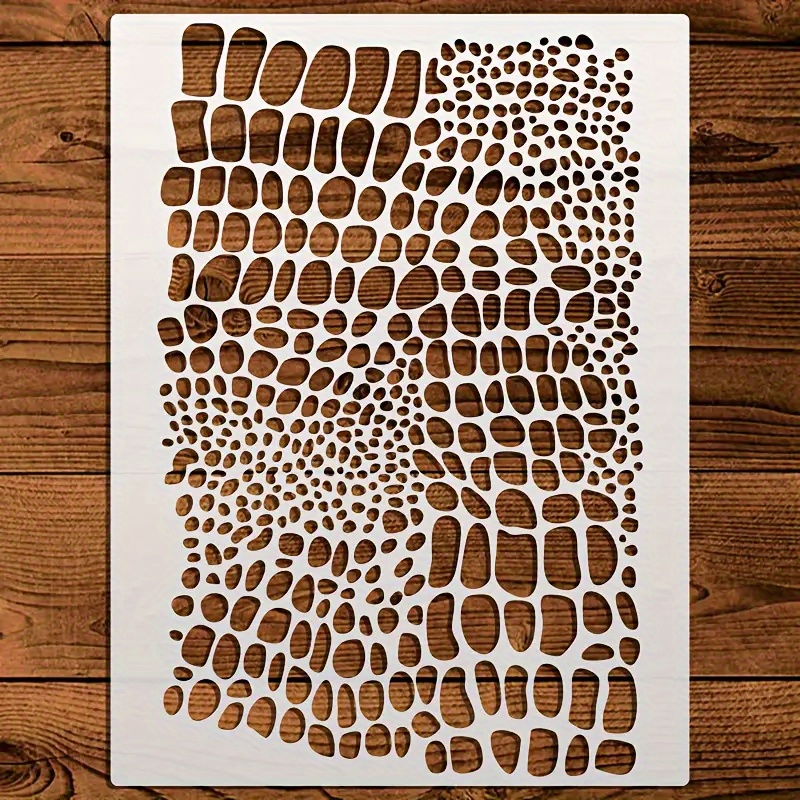 TEMU 1 Light Beige Texture Stencil - Size 16x12 Inches, Durable Reusable And Easy To Bend Painting Stamp, Suitable For Walls, Fabric, Canvas, Paper,
