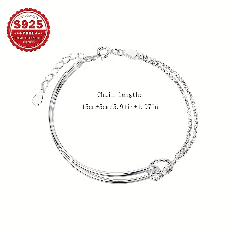 S925 Silver Geometric Patchwork Bracelet for Women