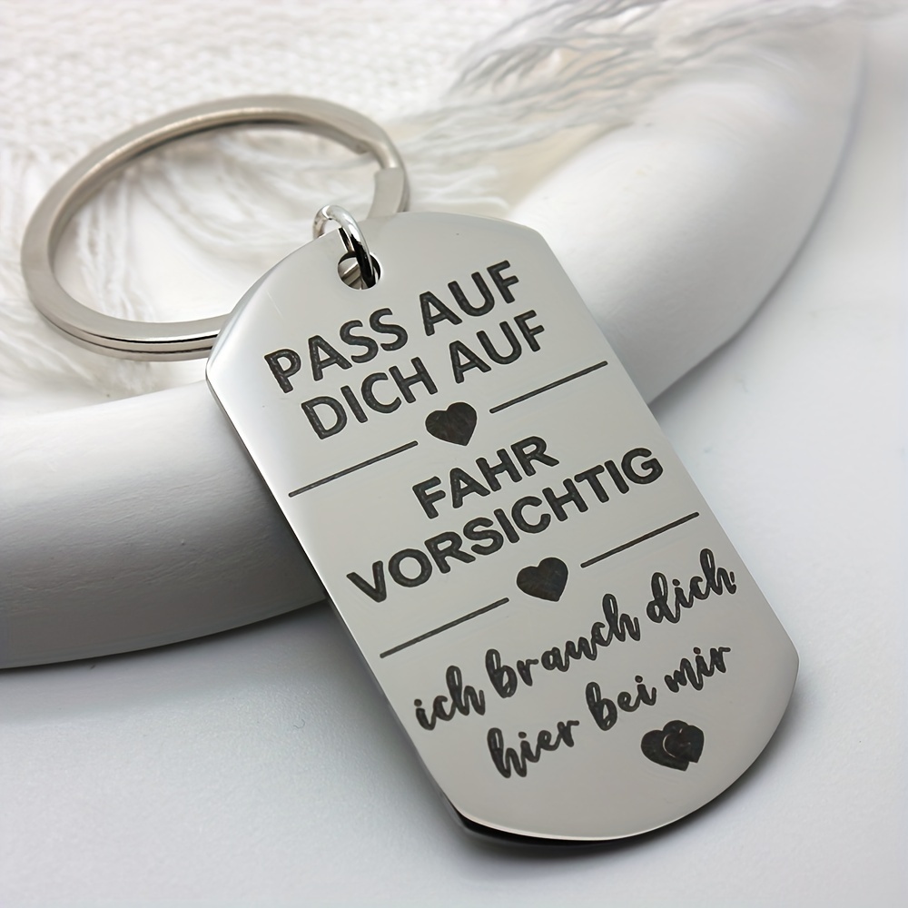 

1pc Drive Carefully German Keychain For Man, Bag Pendant For Him