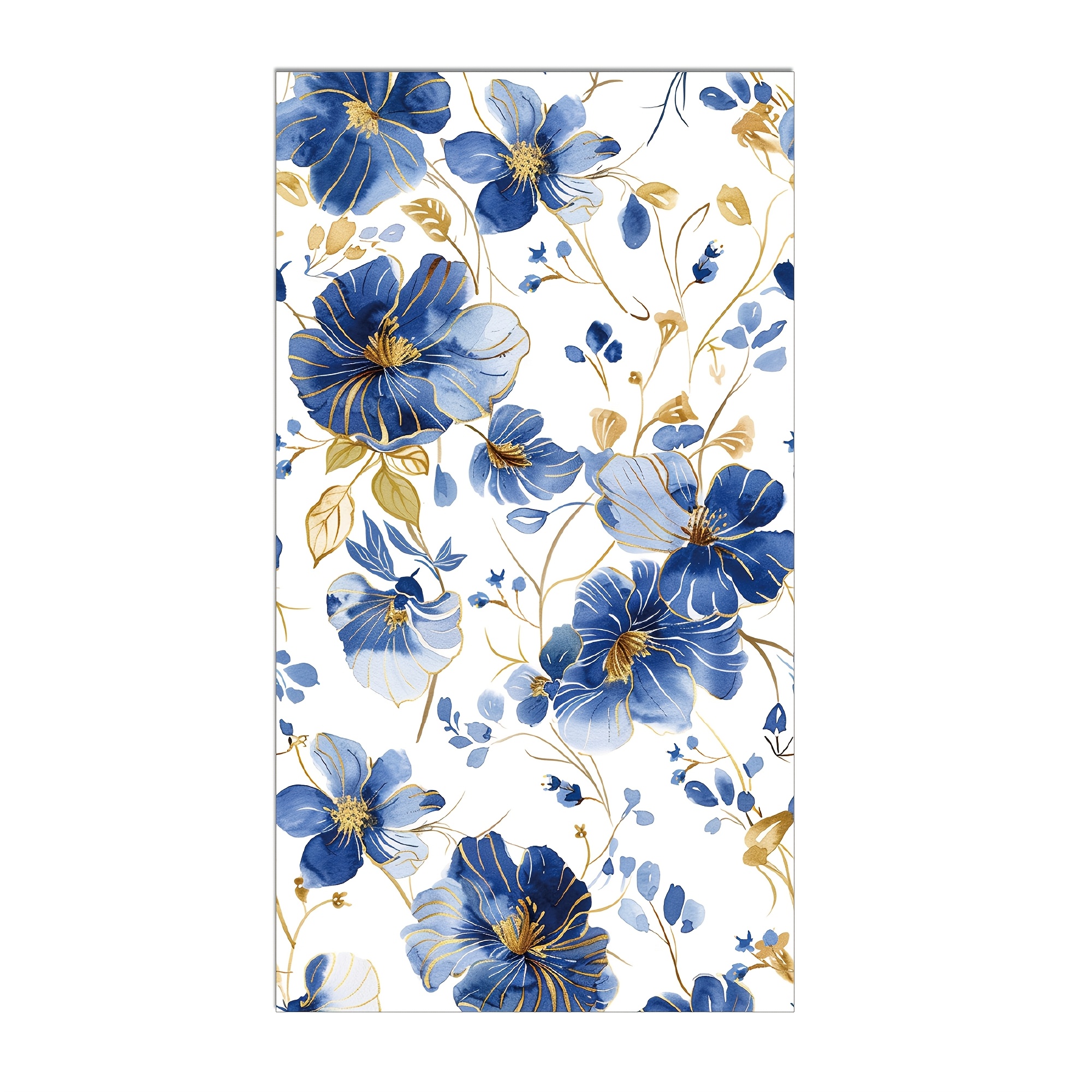 TEMU 20pcs Pack Blue White Floral Disposable Paper Napkins & Hand Towels Suitable For Wedding Birthday Party Dinner Napkin Table Setting, Elegant