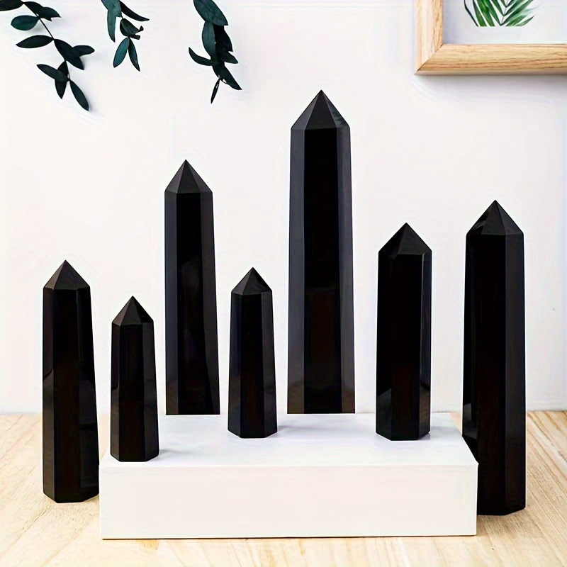 

Black Hexagonal Tower - Large Crystal Pillar For Home Decor & Unique Birthday Gift, Diy Crafts, Jewelry Patterns, Crafting Accessories