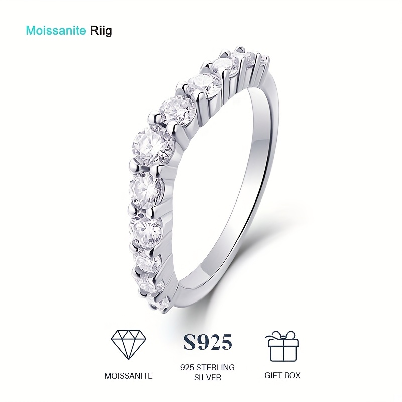 Women's 925 Silver Moissanite Ring, Elegant Daily Wear