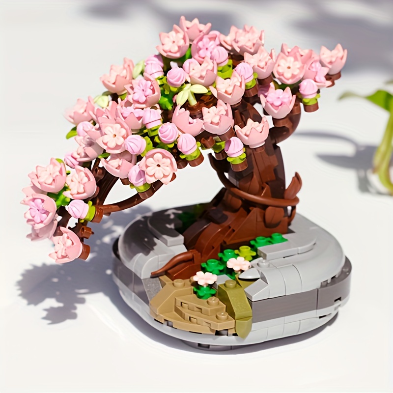 Cherry * Potted Girl Home Decoration Bouquet Gift Children's Building Blocks