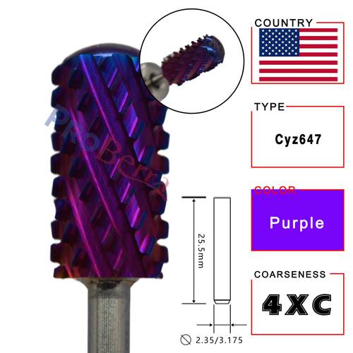 rolinstar hand carbide barrel nail drill bit with large round 6mm purple and best powder remover for nails no fragrance