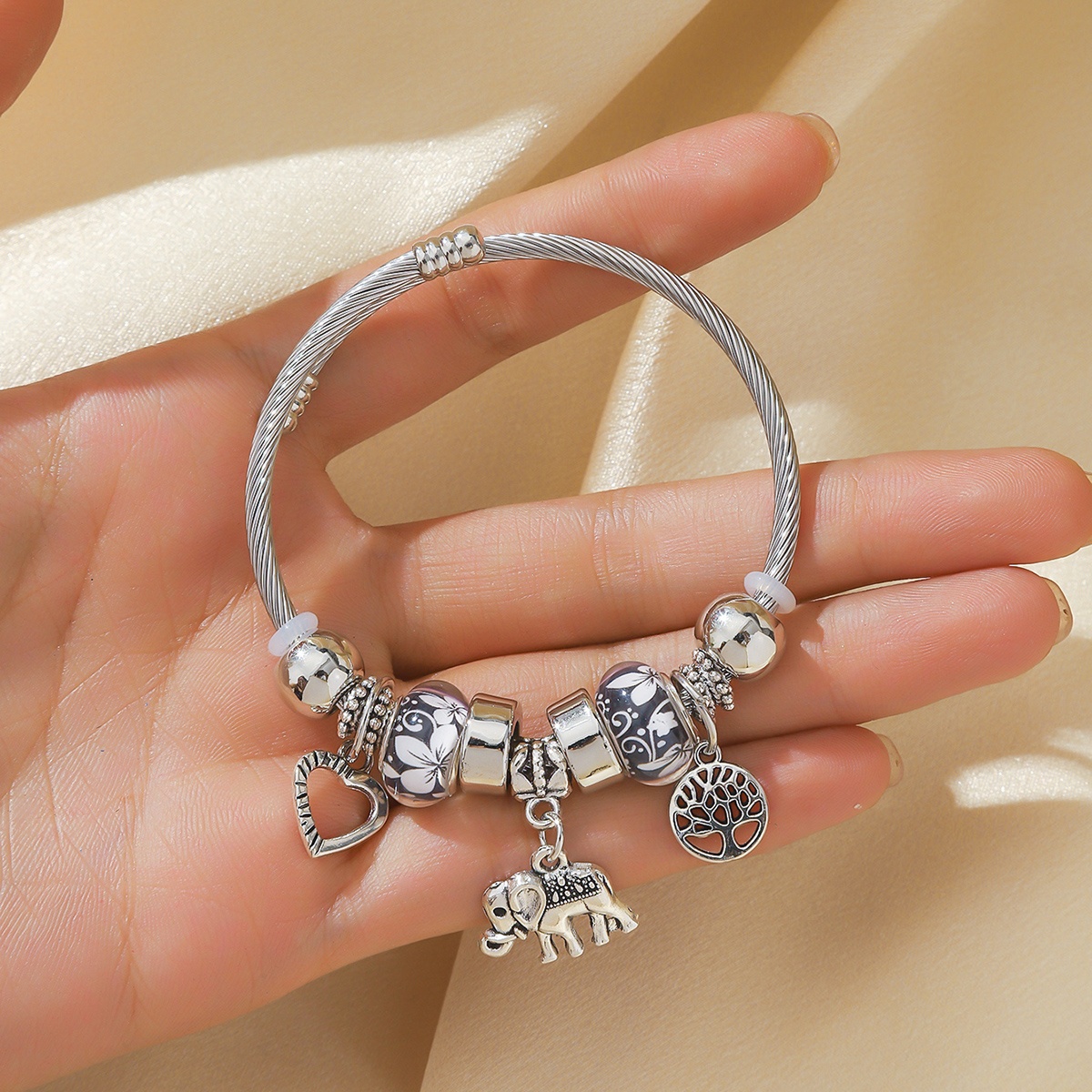 TEMU Cute Elephant Bride Women's Fashion Bracelet, Made Of Rhinestones And Alloy, Suitable For Weddings, Birthday Gifts, And Parties.