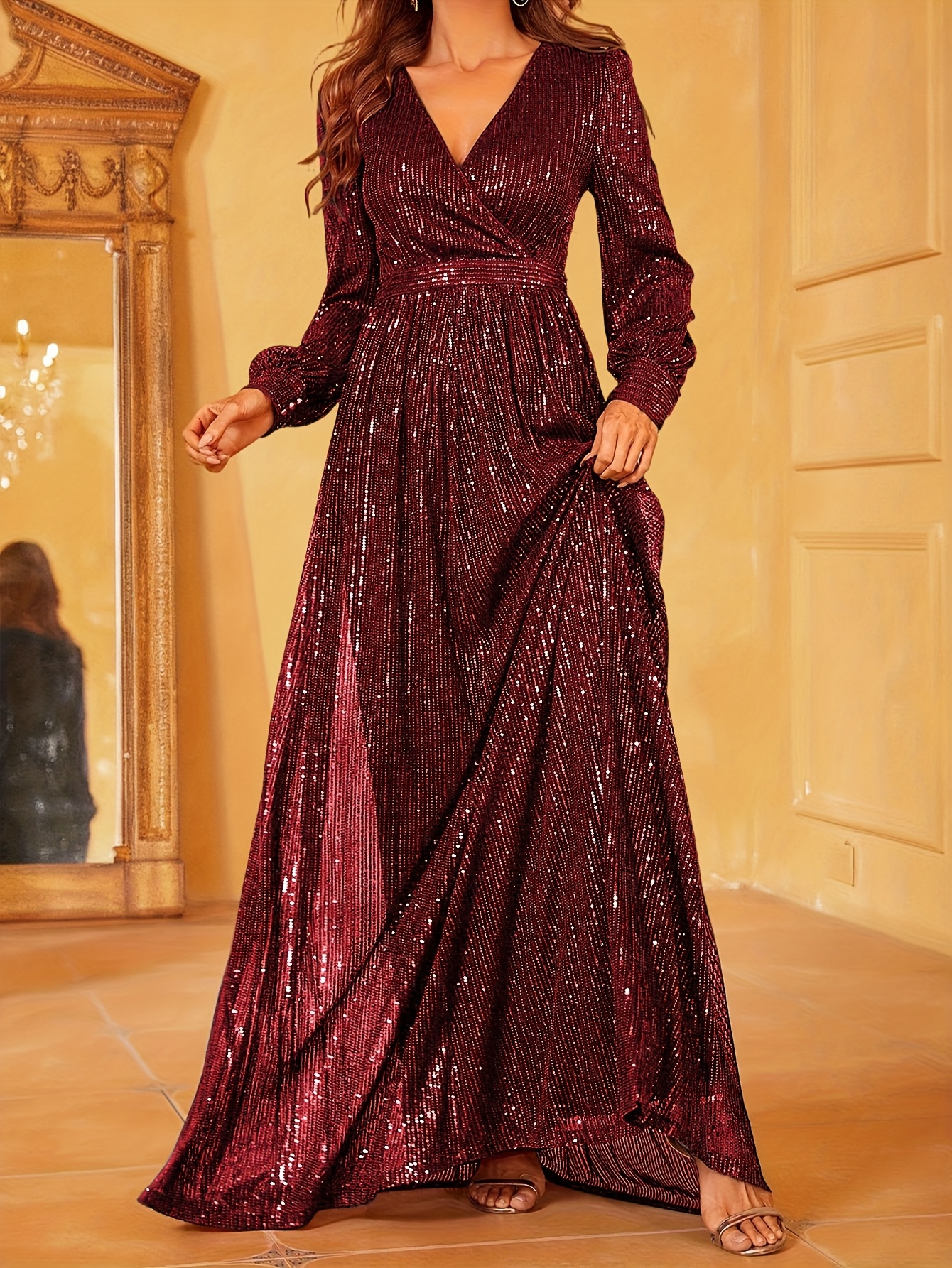 chinese dress ladies Addina Cream Long Sleeve Maxi Dress - US 18 main image 0