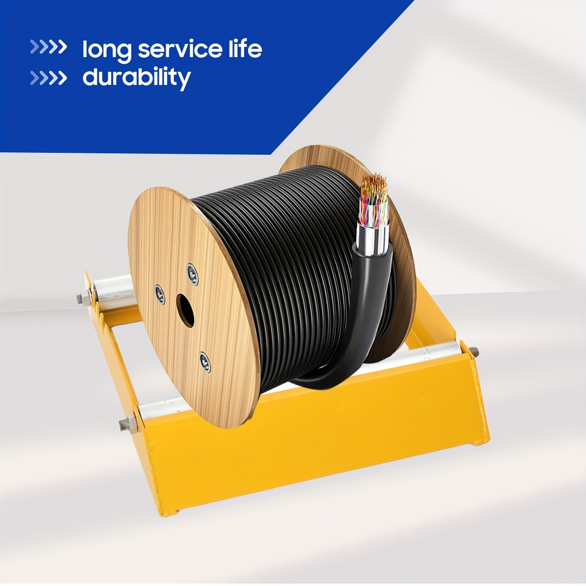 Heavy Duty Cable Roller Stand Unwinder Single Reel Dispenser Suitable For Shaft Diameter 30-70 Drum Roller Cable Reel Dispenser For Cord Management