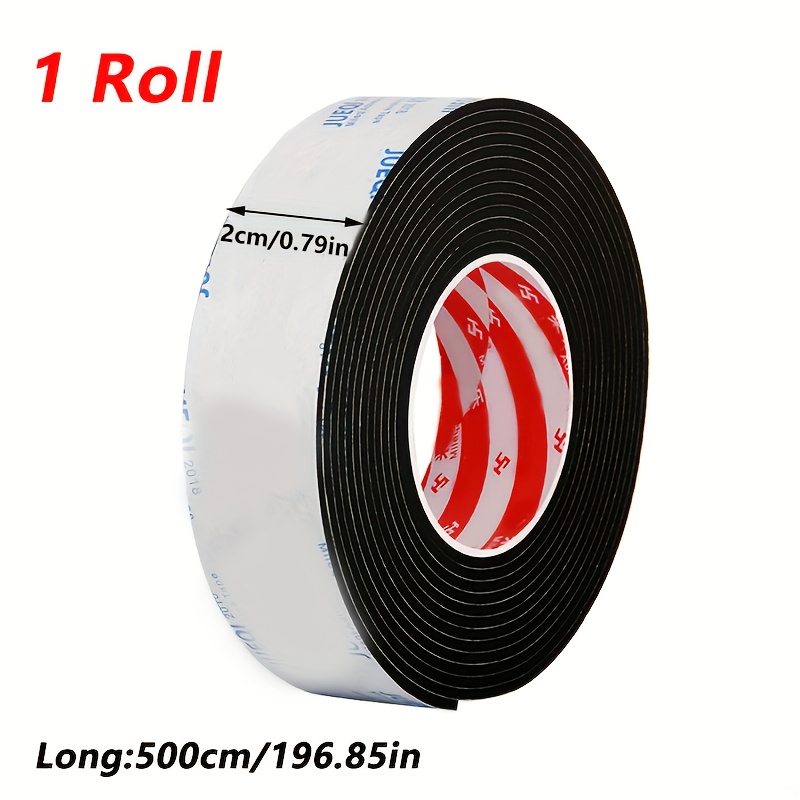 Image of 1 Roll Of 2cm Eva Rubber Wheel Protector, 5m - Black With Label, Durable & Shock-absorbing For Luggage, Tire Protection|eva Rubber Wheel Cover|smooth Rolling Wheels, Luggage Additions