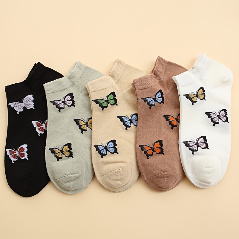 5 Pairs Of Women's Patterned Ankle Socks