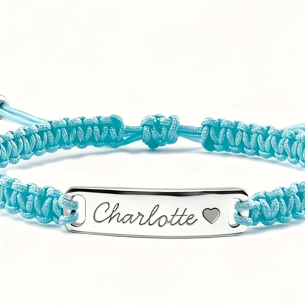 TEMU Personalized Stainless Name Red Braided Bracelet With Letters, Fashionable, Modern, Colorful, Cute, Casual, Custom Halloween Christmas Gift