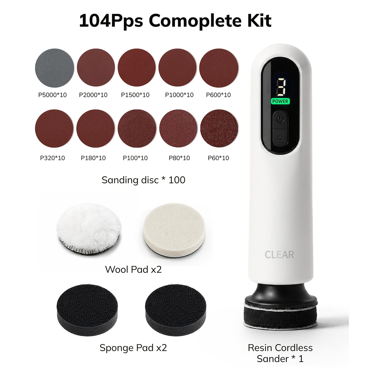 TEMU 2 Inch Cordless Mini Detail Rotary Sander Kit, 3-speed Adjustable Lightweight Polishing Sander, Complete Sanding Additions Kit For Resin, Wood,
