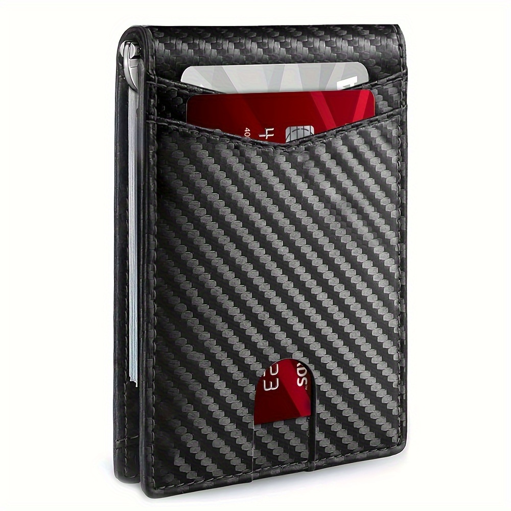TEMU Slim Wallet For Men Rfid Blocking Bifold Minimalist Front 2 Pocket Mens Wallet With Money Clip Thin Gift For Him