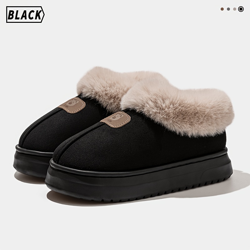 TEMU Chaussons d'hiver montants à soutien de la cheville doublés de peluche, chaussures unisexes d'extérieur à semelle épaisse antidérapantes,