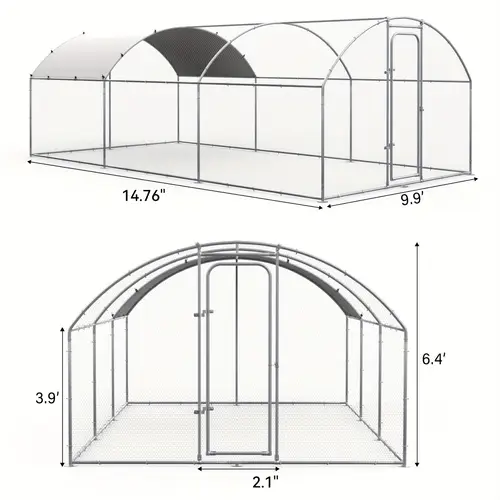 chicken coop metal large for yard chicken pen outdoor heavy duty poultry cage with waterproof and anti ultraviolet cover for outdoor farm use