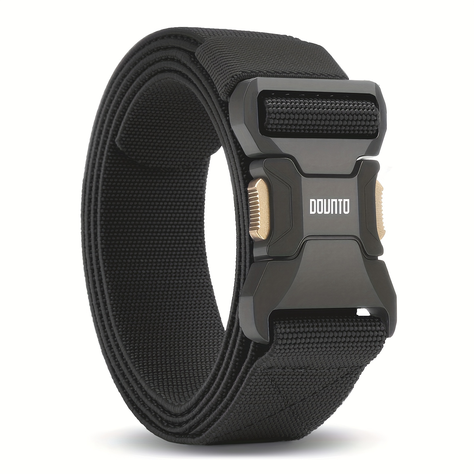 Temu Cinto TáTico De Nylon ReforçAdo Para Homem Com Fivela De Metal E De LibertaçãO RáPida De - Tamanho Grande, Em Tom Dourado, / - Para Golfe,-image