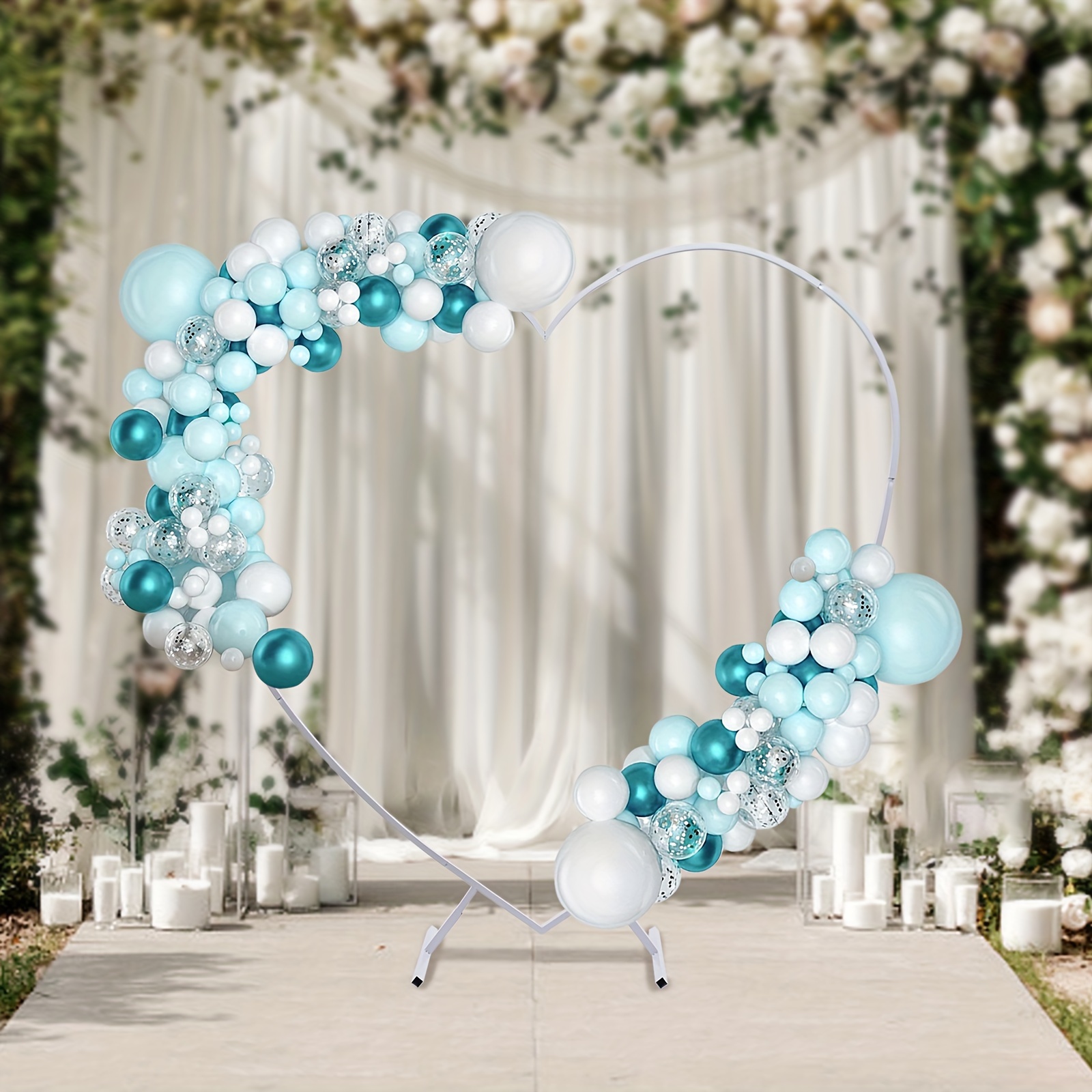 

.1m Heart Arch Frame, Wedding Arch Frame With Foot, Party Decoration, Birthday Metal Balloon Arch, Wedding Background Stand, Curtains Decoration