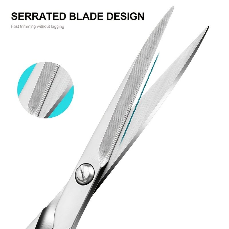 TEMU Ciseaux en Acier Inoxydable | Ciseaux à Barbe Dentelés, Ciseaux Manuels Cosmétiques pour Sourcils, Ciseaux de Beauté pour Cils et Broderie,