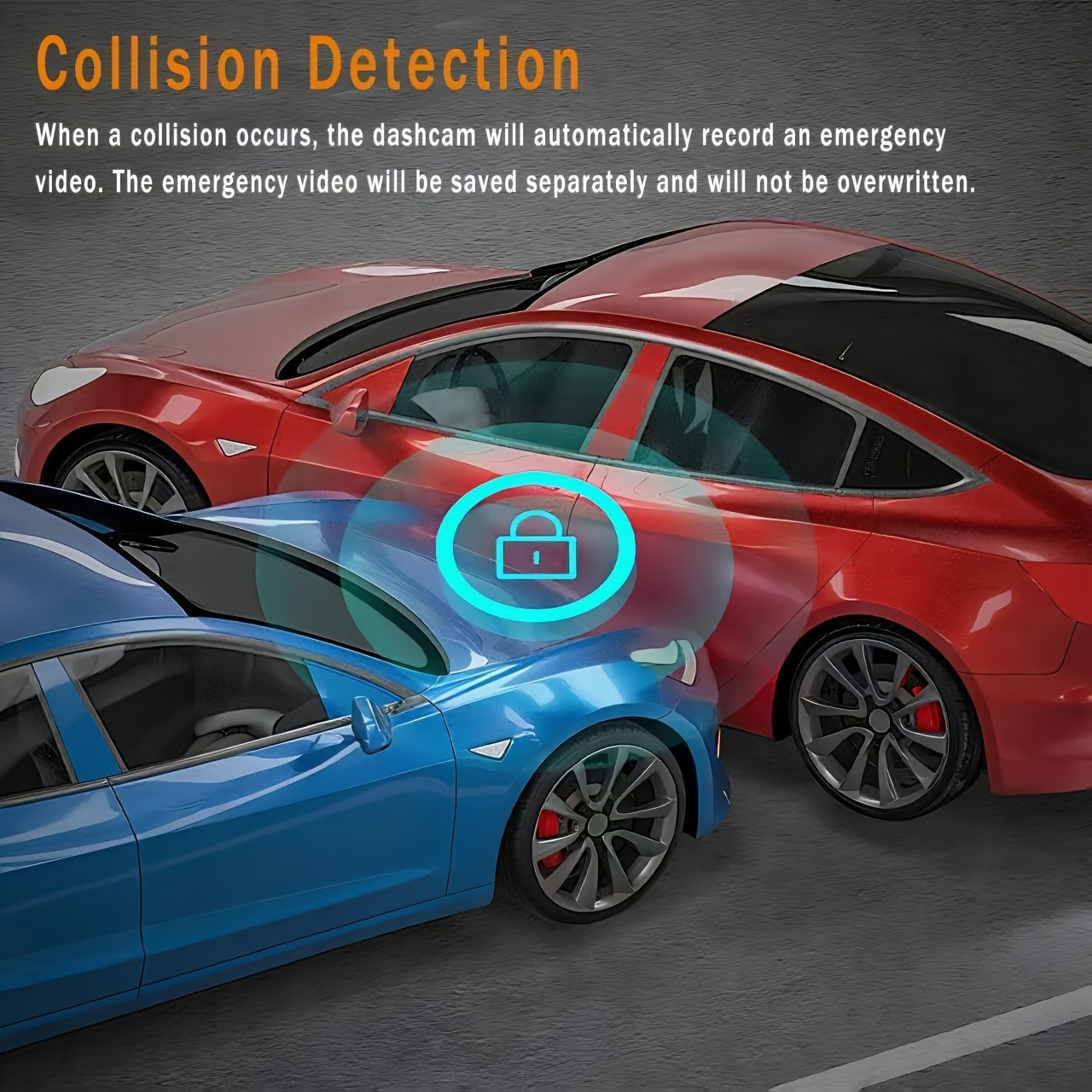 Caméra de tableau de bord double 1080P+720P pour voitures avec vision nocturne IR, enregistrement en boucle et objectif grand angle - Écran IPS de 8,03 cm, caméra arrière 720P, carte 32 Go en option