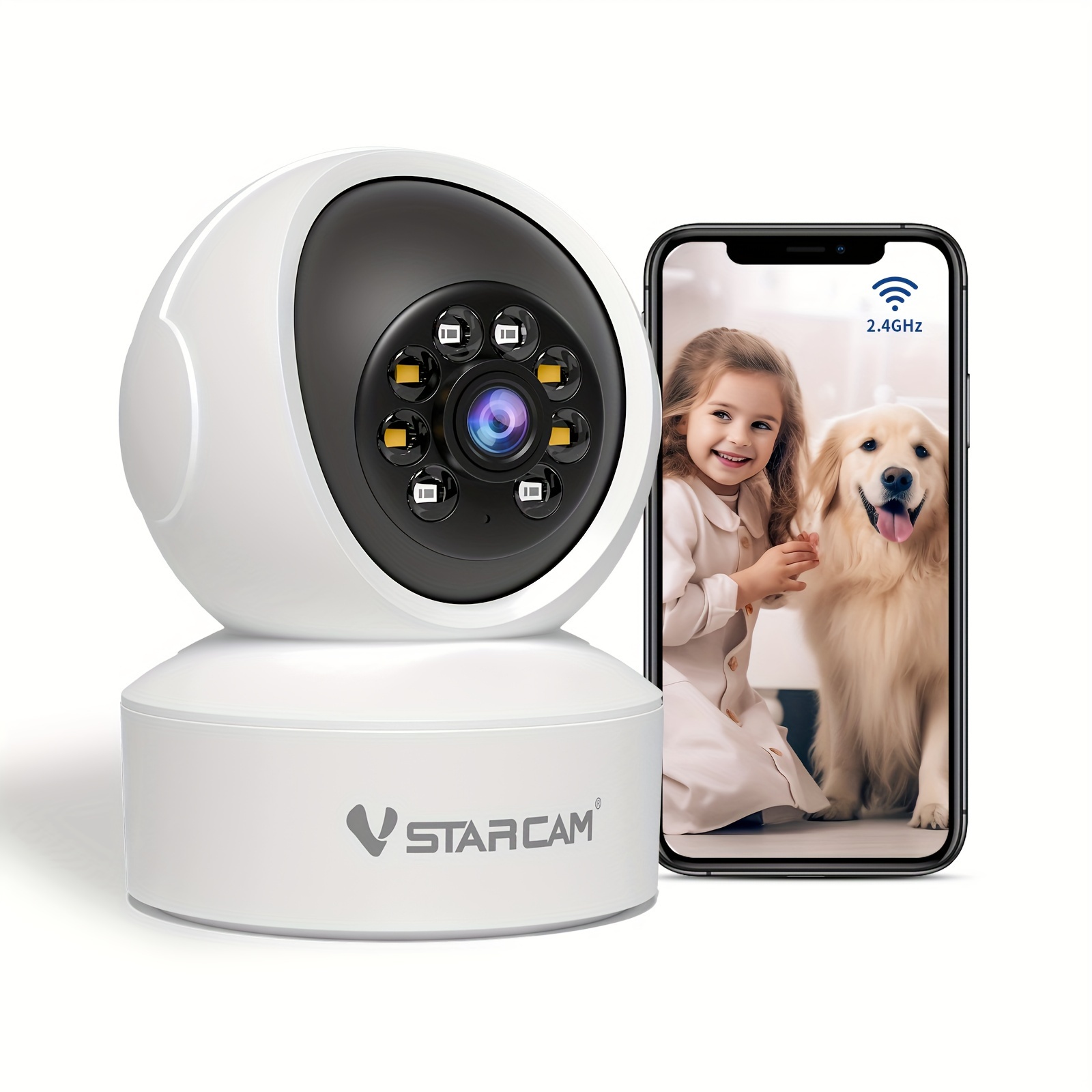 

Wifi Indoor Home Security Camera With Ai Detection, Color Night Vision, 360° Pan & Tilt View, Audio - Usb Powered, Ideal For /pet Monitoring (c49l)