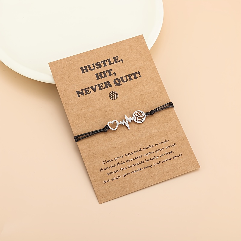 Image of Handcrafted Bracelet Made Of Stainless Steel In Of A Heart, Perfect As A Gift For Events, Volleyball Enthusiasts, Or Sports Lovers
