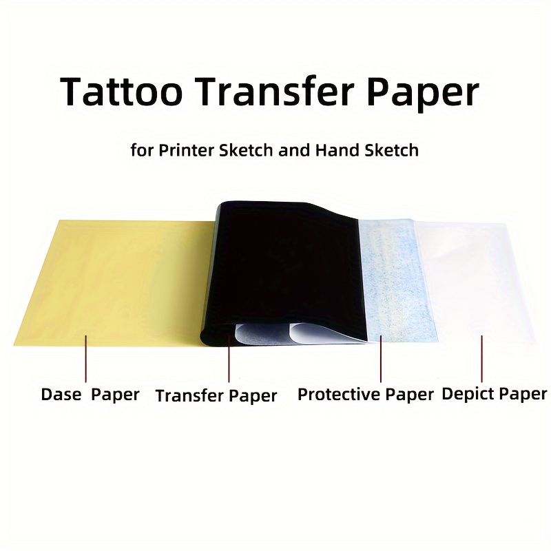 Tattoo Transfer Paper For Thermal Printer, 100 Sheets A4 Size, Fading