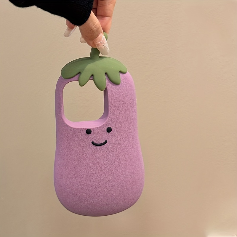 TEMU Cute Silicone Purple Eggplant Phone Case For Iphone 12 13 14 15 16promax