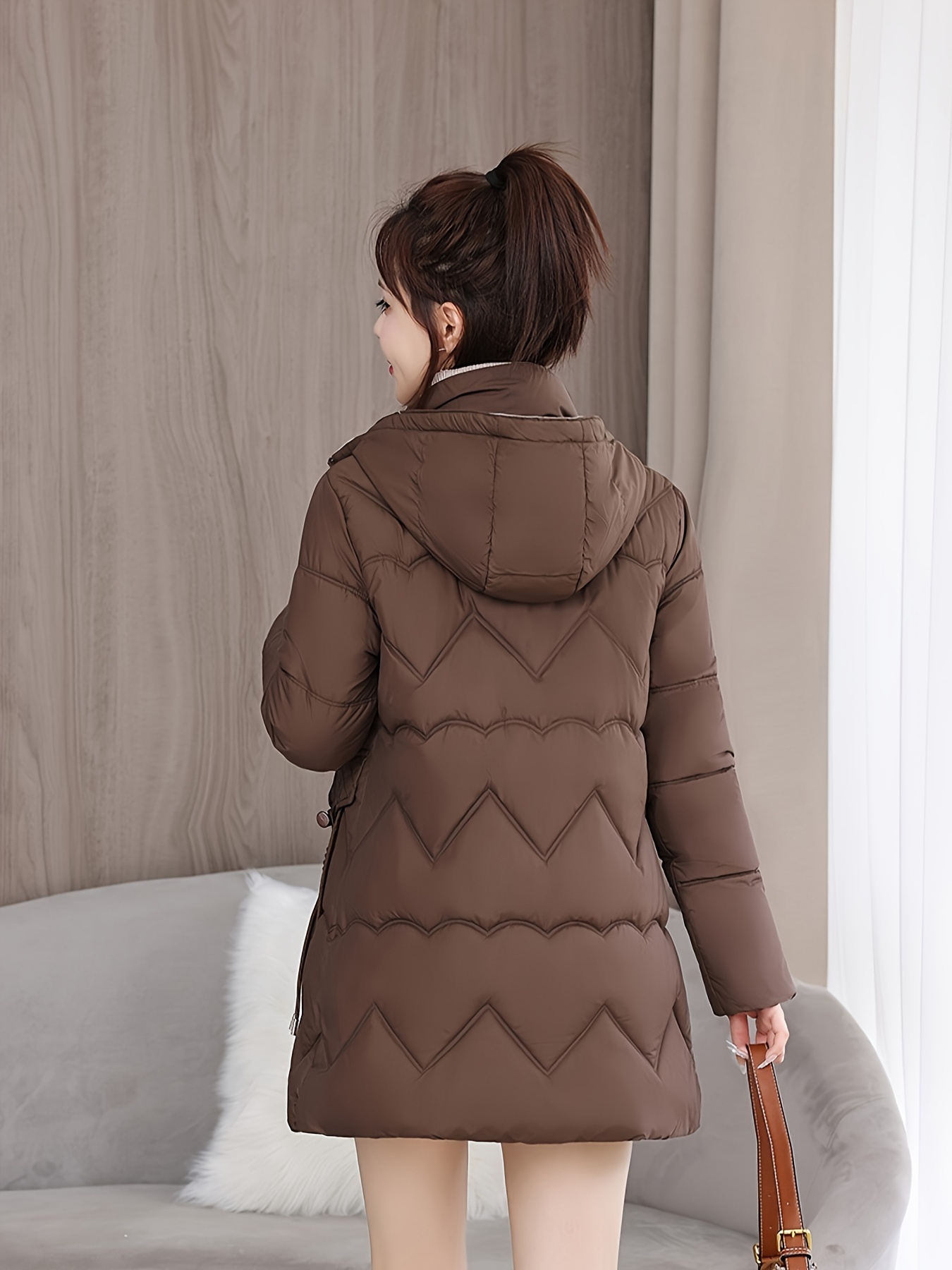 womens korean style winter coat thick insulated long jacket Temu