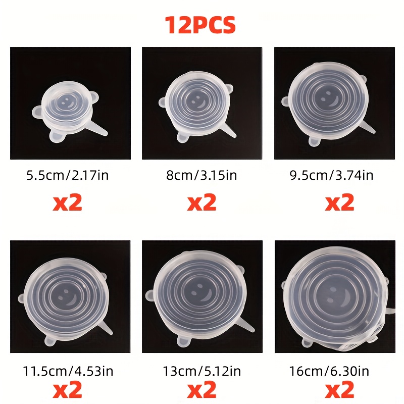 12/18pcs Stretchable Silicone, Bowl Lid, Refrigerator Microwave Sealable Plastic Packaging, Kitchen Food, Vegetable And Fruit Preservation Accessories