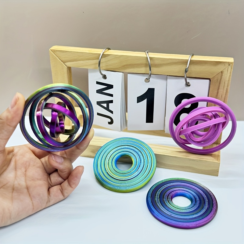 3d printed rotating fidget spinner ring pla plastic relax toy portable office design compact and exquisite red yellow gift for adults ages 14 vibrant colors durable material   office workers