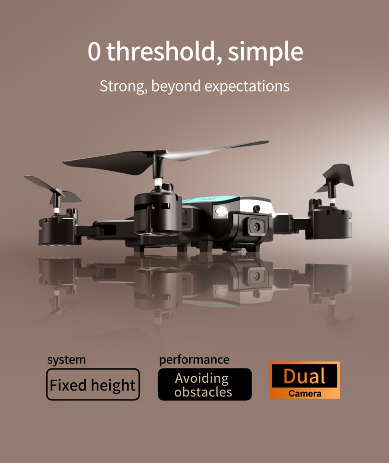T6 Beginner Drone with Dual Cameras - Easy One-Key Takeoff/Landing, 540° Intelligent Obstacle Avoidance, Gesture Recognition, Smart Hovering, Wi-Fi Connectivity, USB Rechargeable, Durable ABS Body - Ideal Gift for Christmas, Halloween, Birthdays
