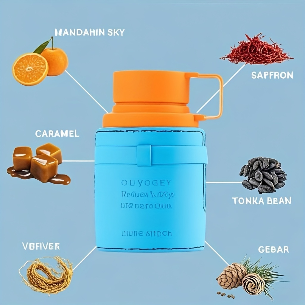 Armaf Odyssey Mandarin Sky Men's Eau de Eau, 3.4oz - Vibrant citrus scents with floral and fruity aromas - Lasting scents for dates, parties and holidays - Unleash your glamour in style