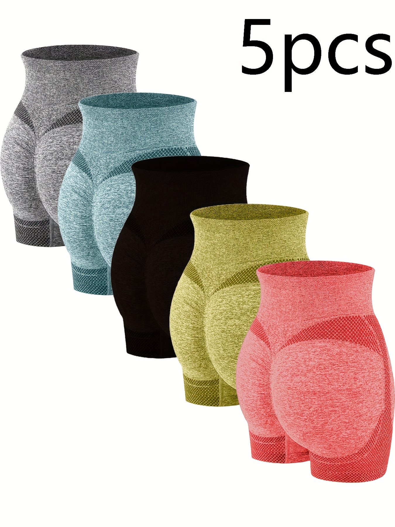 High-Waisted Butt Lifter Shorts for Women, Seamless Elastic Leg Shaping Yoga Pants, 90% Polyester, 10% Spandex, Medium Support, Fabric, Solid Color, 245gsm - Underwear and Lingerie