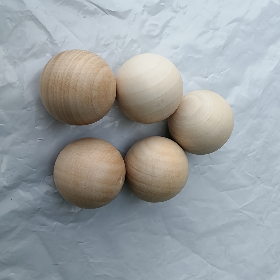 

4pcs 4cm, Wooden Round Balls, Ideal Accessories For Diy Model Jewelry Making