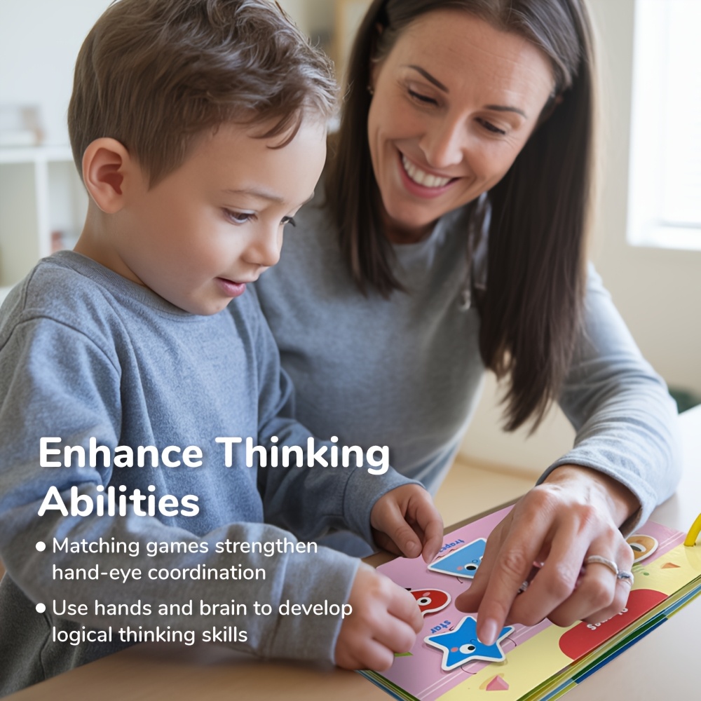 Quiet Books for Kids - Interactive Learning, Letters, Numbers, Shapes | Cognition Skill Building, Preschool Education, fine motor skills toys, autism products for kids, Ideal Holiday Gifts