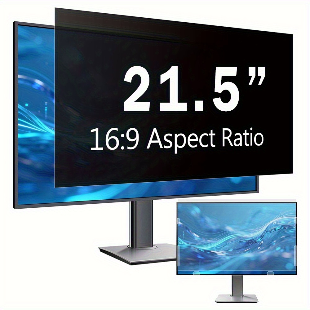 TEMU 1 Pack Computer Monitor Privacy Screen Compatible For 21.5/23/23.6/24.5" 16:9 - Removable & Blue Light Filter, Eye Protection Privacy,