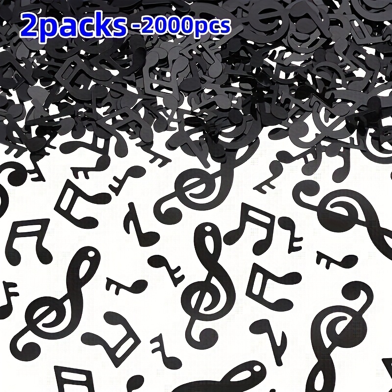 TEMU 2pcs (2000pcs) Music Black Paper Scraps, Note Cutting Black, Paper Scraps Notes For Music Parties, Gift Giving Parties, Wedding & Birthday Party